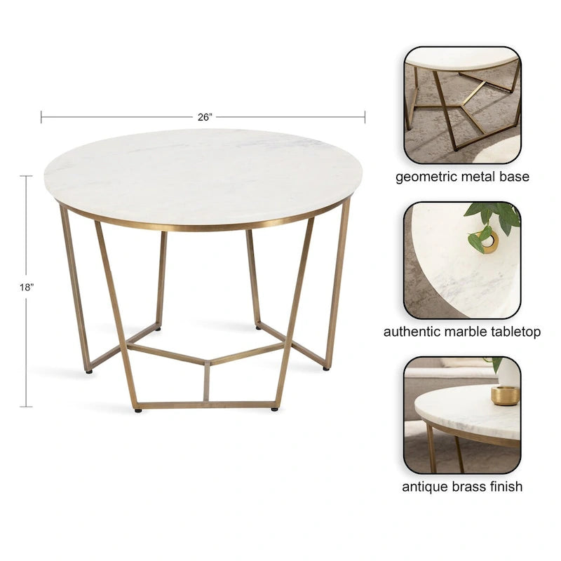 Kate and Laurel Solvay Couchtisch aus Holz und Metall