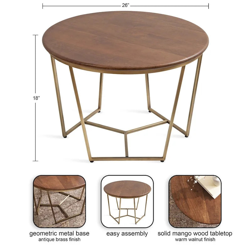 Kate and Laurel Solvay Couchtisch aus Holz und Metall