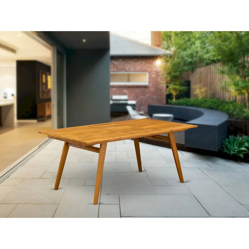 East West Furniture BDETRNA Moderner Couchtisch mit rechteckiger Platte und 4 Holzbeinen – Oberfläche in Naturöl