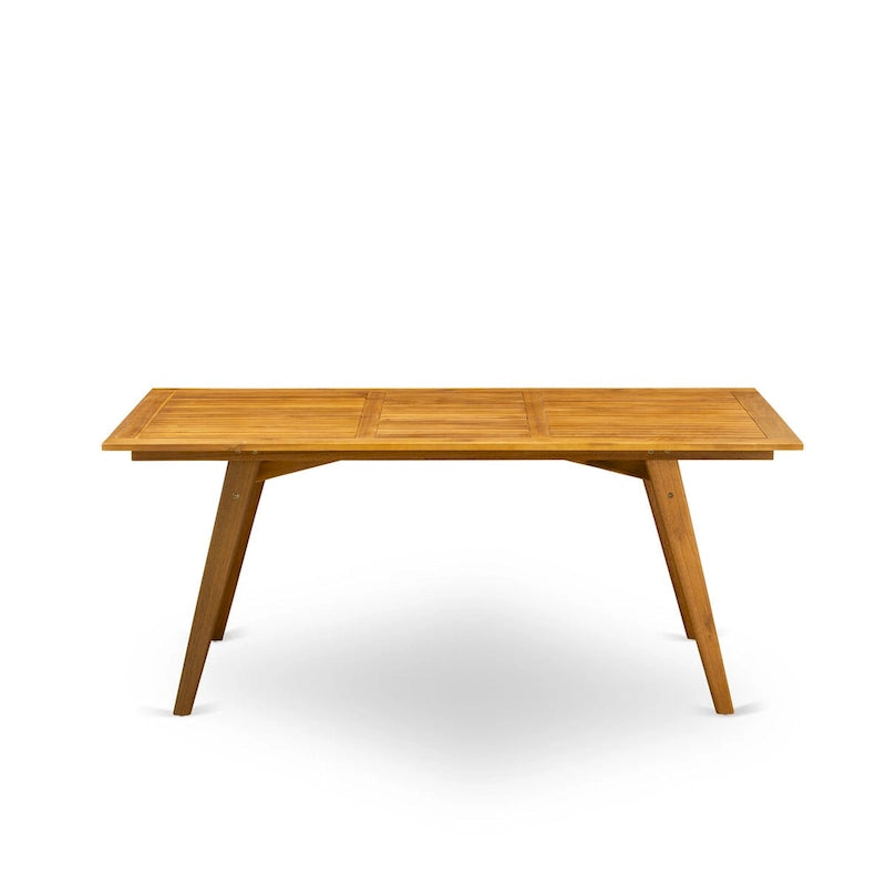 East West Furniture BDETRNA Moderner Couchtisch mit rechteckiger Platte und 4 Holzbeinen – Oberfläche in Naturöl