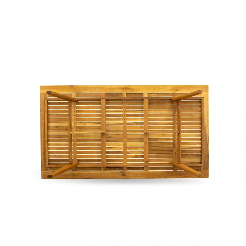East West Furniture BDETRNA Moderner Couchtisch mit rechteckiger Platte und 4 Holzbeinen – Oberfläche in Naturöl