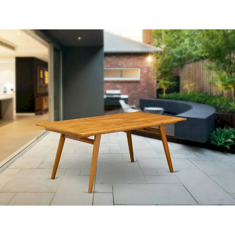 East West Furniture BDETRNA Moderner Couchtisch mit rechteckiger Platte und 4 Holzbeinen – Oberfläche in Naturöl