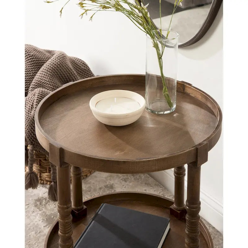 Kate and Laurel Bellport Runder Beistelltisch aus Holz