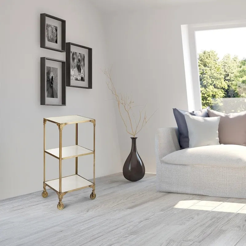 Trendiger Vintage-Beistelltisch Ayden in Bronze