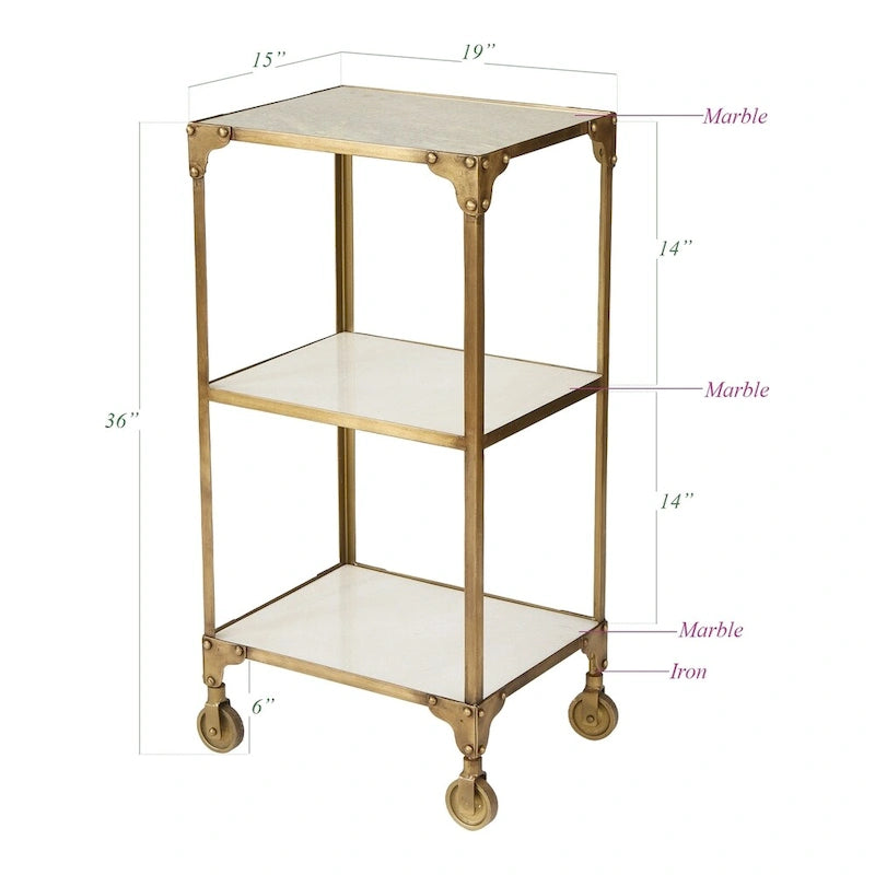 Trendiger Vintage-Beistelltisch Ayden in Bronze