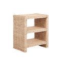 Spiroa 22 Küsten-Bohemian Rattan/Holz 3-stöckiger Beistelltisch, Natur, von JONATHAN Y – 22.04