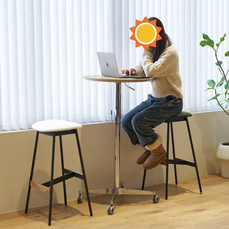Beweglicher verstellbarer Bartisch Stehtisch 360° drehbar Thekenhöhe Aluminium-Sternfuß Beweglich für Stehpult Bistro