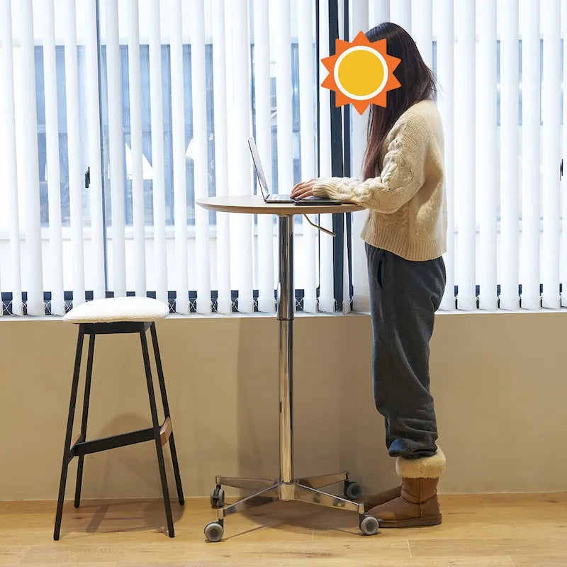 Beweglicher verstellbarer Bartisch Stehtisch 360° drehbar Thekenhöhe Aluminium-Sternfuß Beweglich für Stehpult Bistro