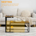 Industrielles Couchtisch-Set mit Metallrahmen und verstellbaren Fußpolstern