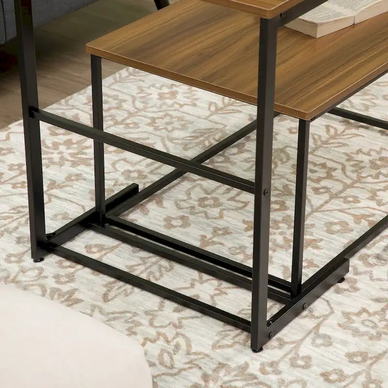 Industrielles Couchtisch-Set mit Metallrahmen und verstellbaren Fußpolstern