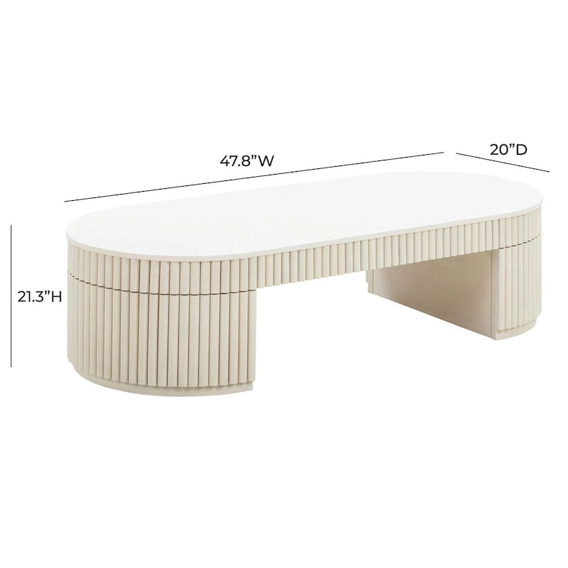 Bella Cream Ovaler Couchtisch