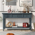 50 Farmhouse 50-Zoll klassische Retro-Konsole mit drei oberen Schubladen und offener unterer Ablage, Sofatisch mit massivem Holzrahmen