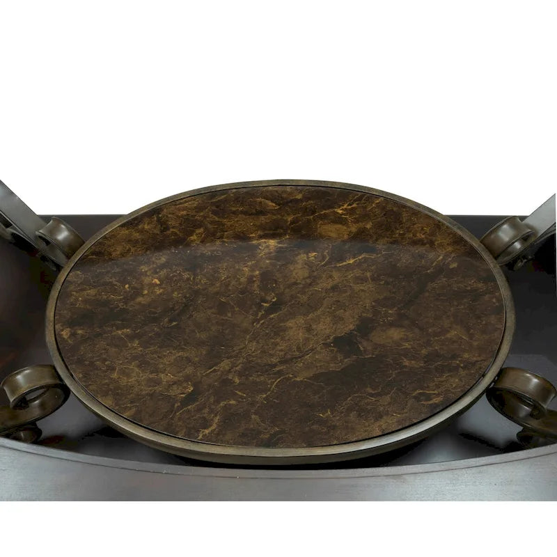 Traditionelles Set aus Tischen mit gehärteter Glasplatte, Couchtisch, Konsolentisch, Beistelltisch und Retro-Metallbeinen