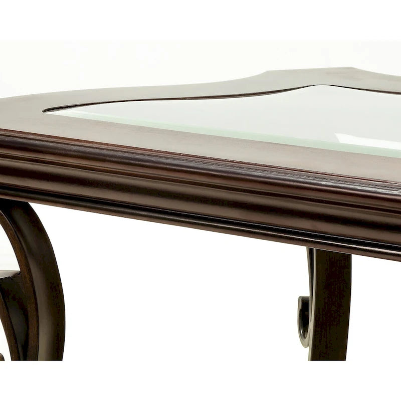 Traditionelles Set aus Tischen mit gehärteter Glasplatte, Couchtisch, Konsolentisch, Beistelltisch und Retro-Metallbeinen