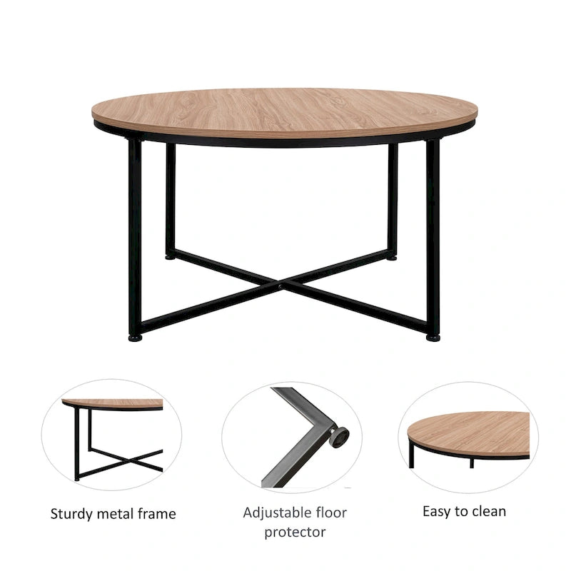 Moderner runder Couchtisch aus Metall