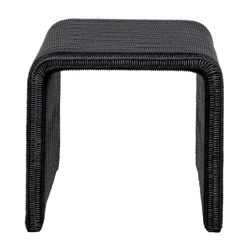 Woods Schwarzer gewebter Rattan-Quadrat-Beistelltisch
