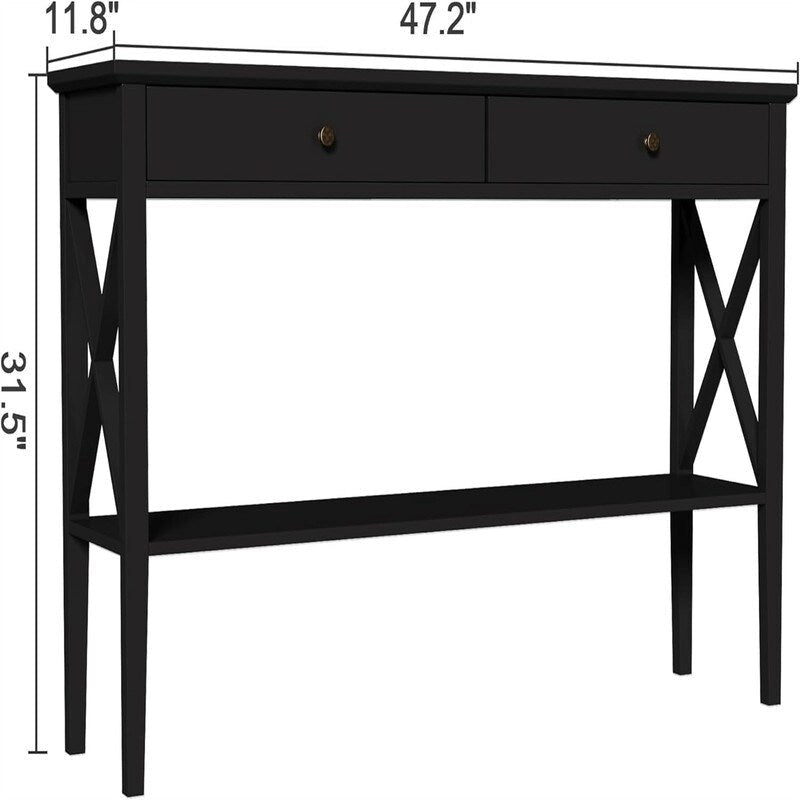 47 Konsolentisch mit Schubladen – 11,81T x 47,24B x 31,5H