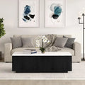 Reyes 48 rechteckiger Couchtisch breit mit Kunstmarmorplatte – 47,5 breit