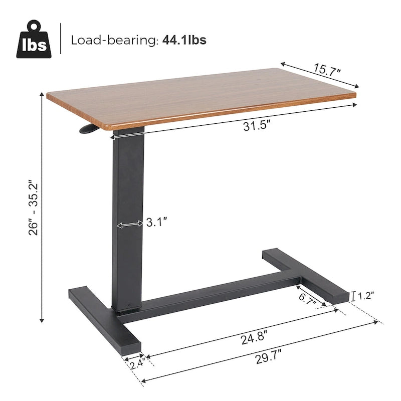 Rollbarer C-förmiger Laptop-Beistelltisch, verstellbarer Sofabeistelltisch, Nachttisch