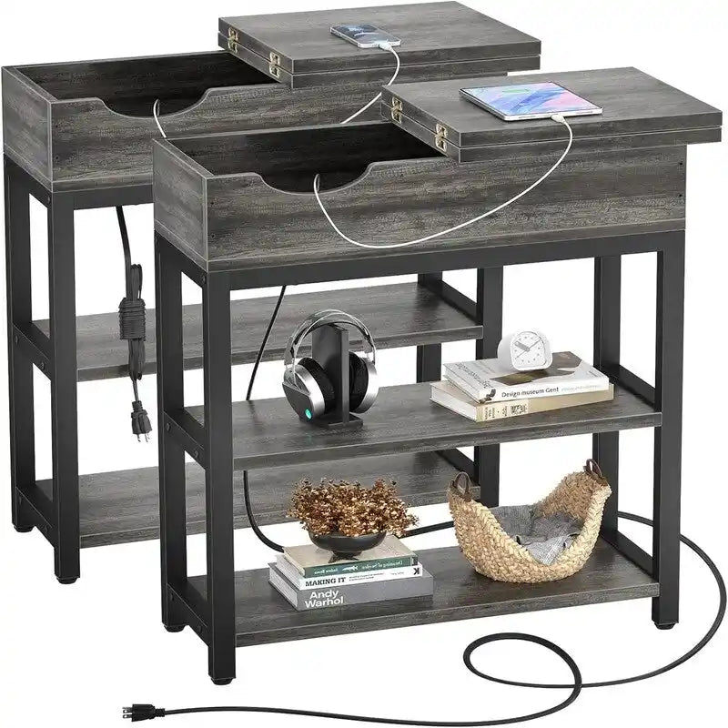 Beistelltisch mit Ladestation – 11T x 23,6B x 24,5H