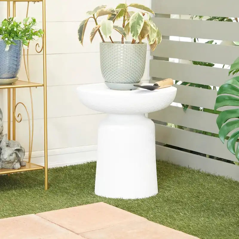 Magnesiumoxid Outdoor-Beistelltisch – Dunkelgrau oder Weiß – Roche River Decor