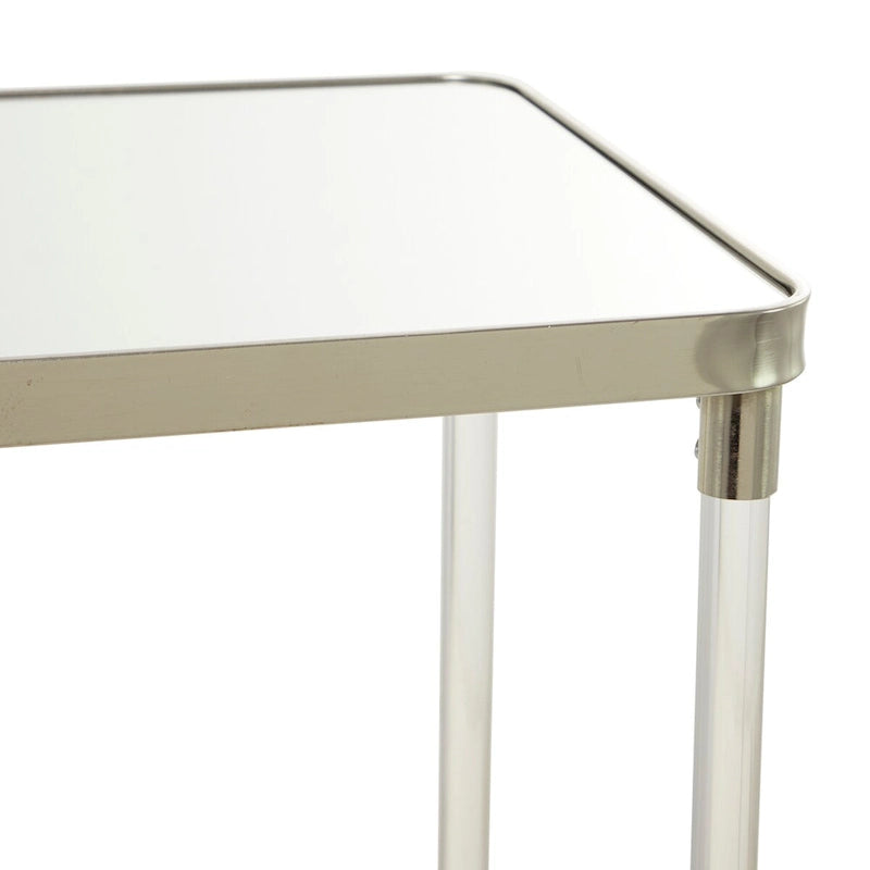 Metall-Konsolentisch mit Spiegelplatte und Acrylbeinen – Gold oder Silber – Roche River Decor