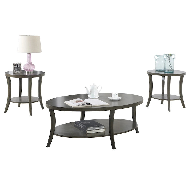 3-teiliges Couchtisch-Set mit Ablage