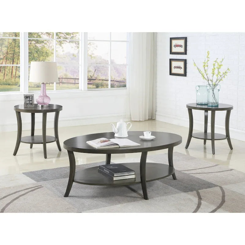3-teiliges Couchtisch-Set mit Ablage