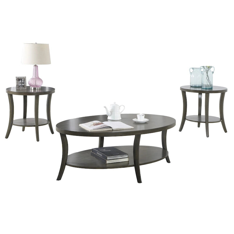 3-teiliges Couchtisch-Set mit Ablage