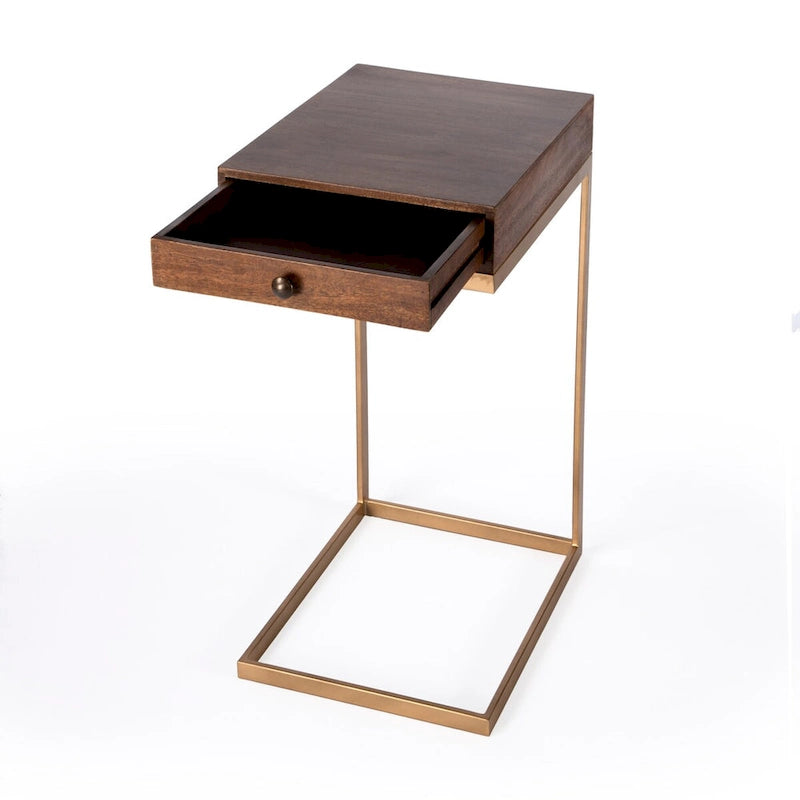Alec Beistelltisch C-Form mit 1 Schublade