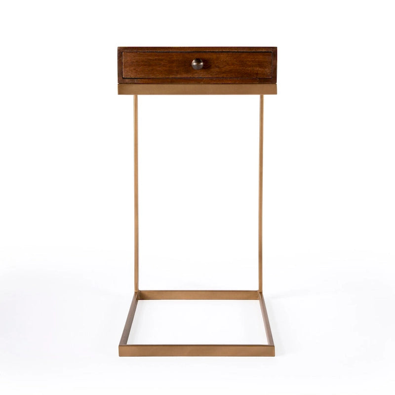 Alec Beistelltisch C-Form mit 1 Schublade