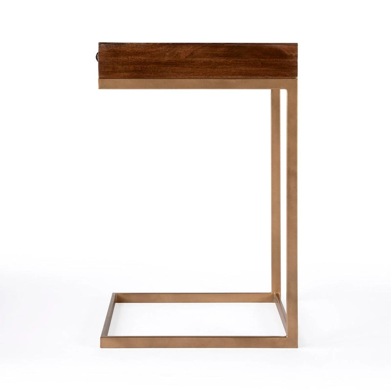 Alec Beistelltisch C-Form mit 1 Schublade