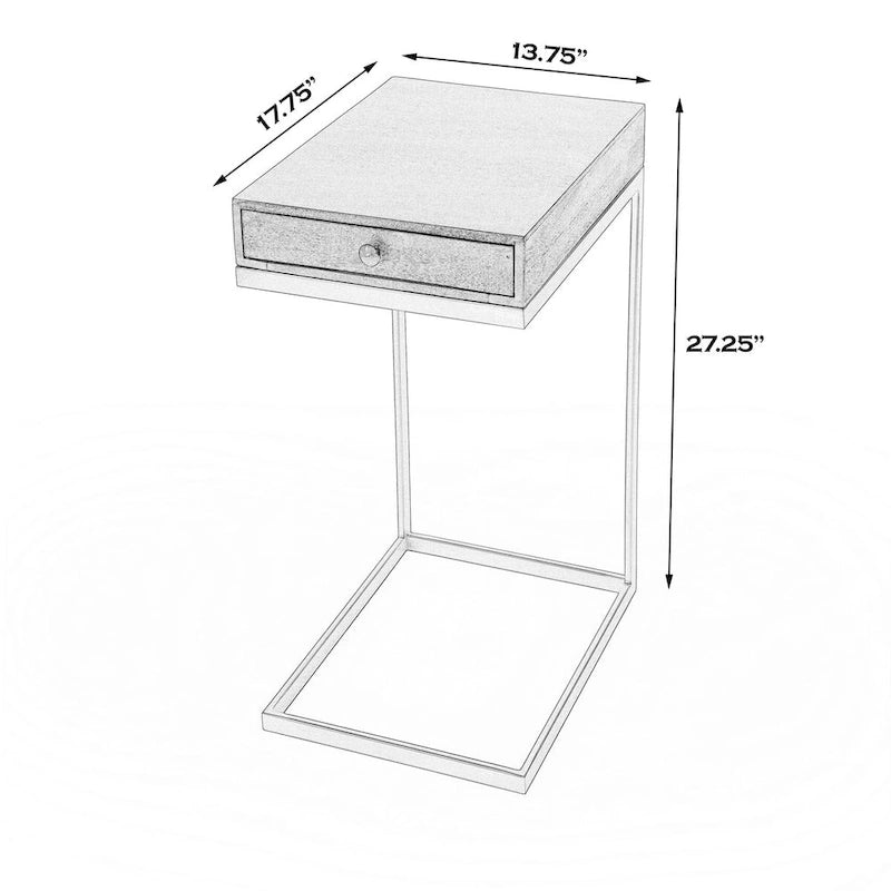 Alec Beistelltisch C-Form mit 1 Schublade