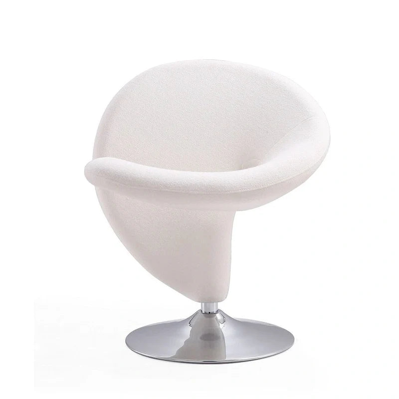 Manhattan Comfort Curl Akzentsessel mit Drehfunktion, Wollmischung und Chrom (2er-Set)