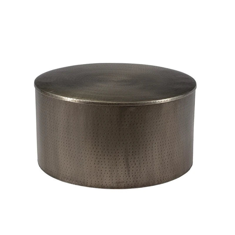 Drum Alevi Beistelltisch aus Silber und Eisen – 91 cm