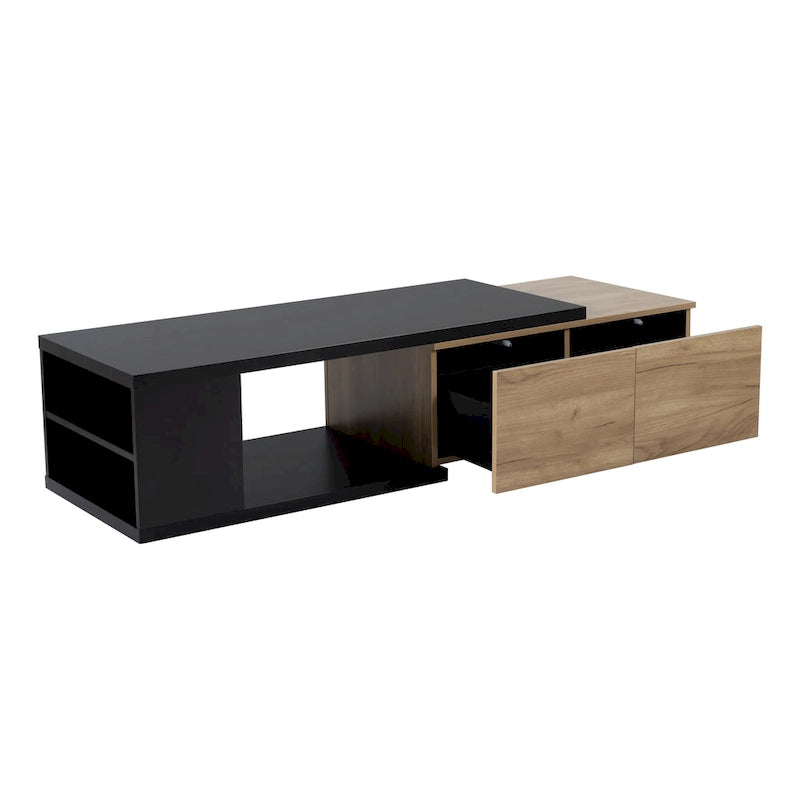 Ausziehbarer Couchtisch mit 2 Schubladen