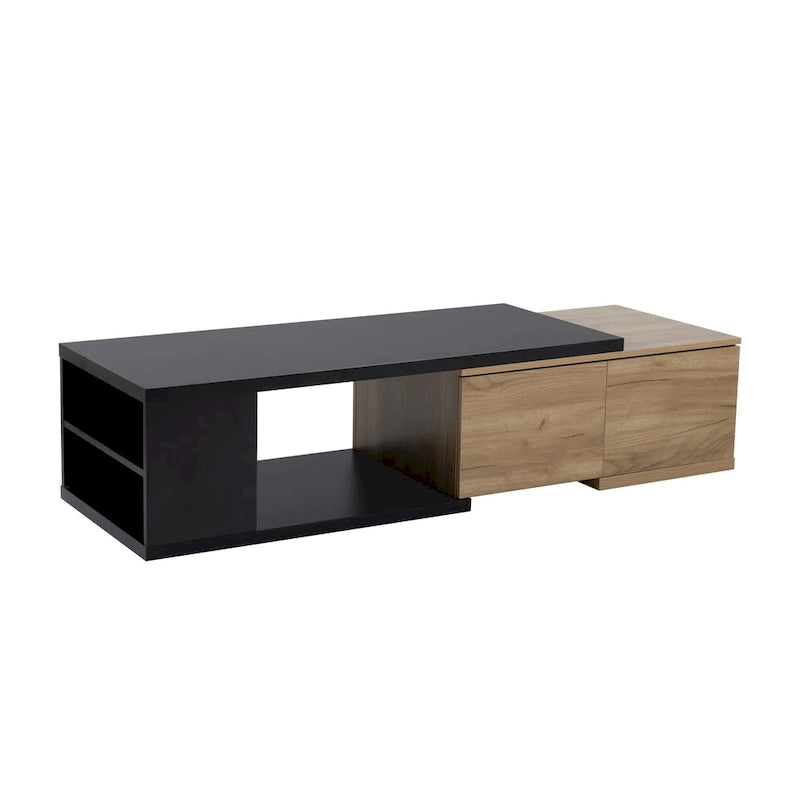 Ausziehbarer Couchtisch mit 2 Schubladen