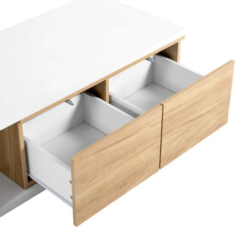 Ausziehbarer Couchtisch mit 2 Schubladen