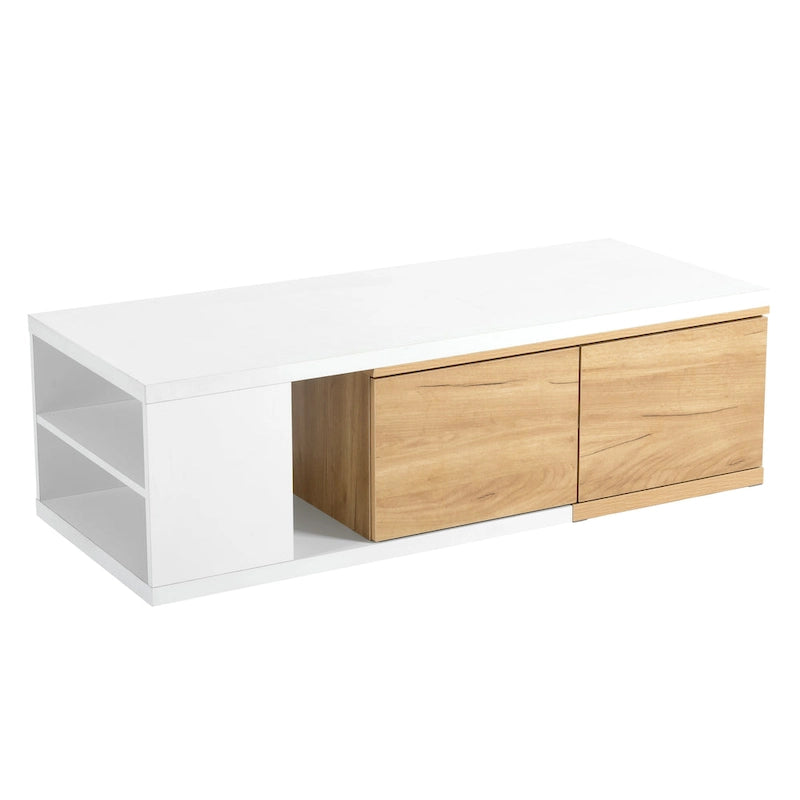 Ausziehbarer Couchtisch mit 2 Schubladen