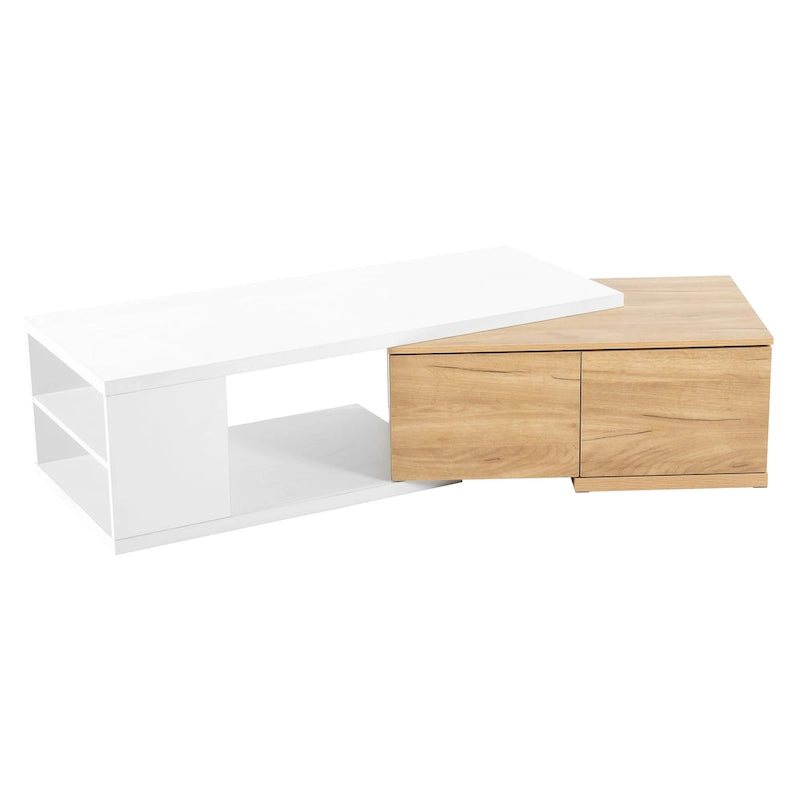 Ausziehbarer Couchtisch mit 2 Schubladen