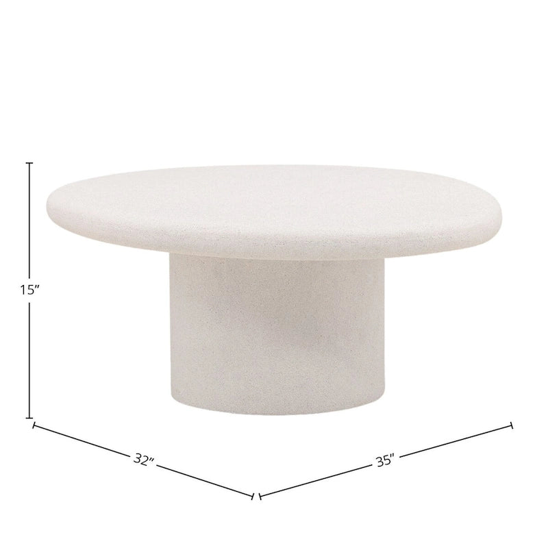 Rowan Couchtisch aus Terrazzo und Beton, Weiß