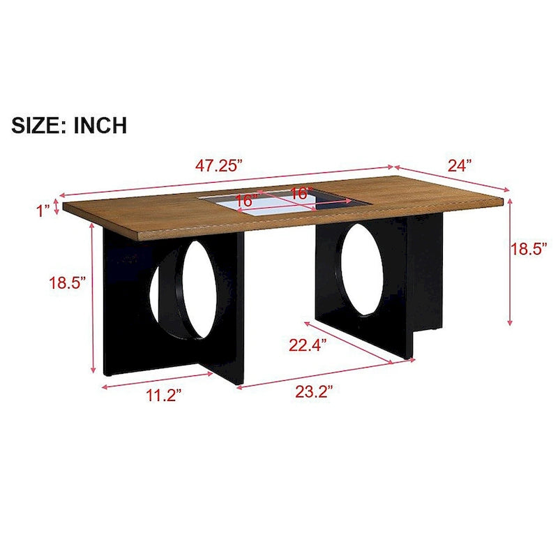 47 Zeitgenössischer Couchtisch aus Holz, rechteckig