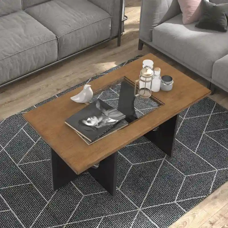 47 Zeitgenössischer Couchtisch aus Holz, rechteckig