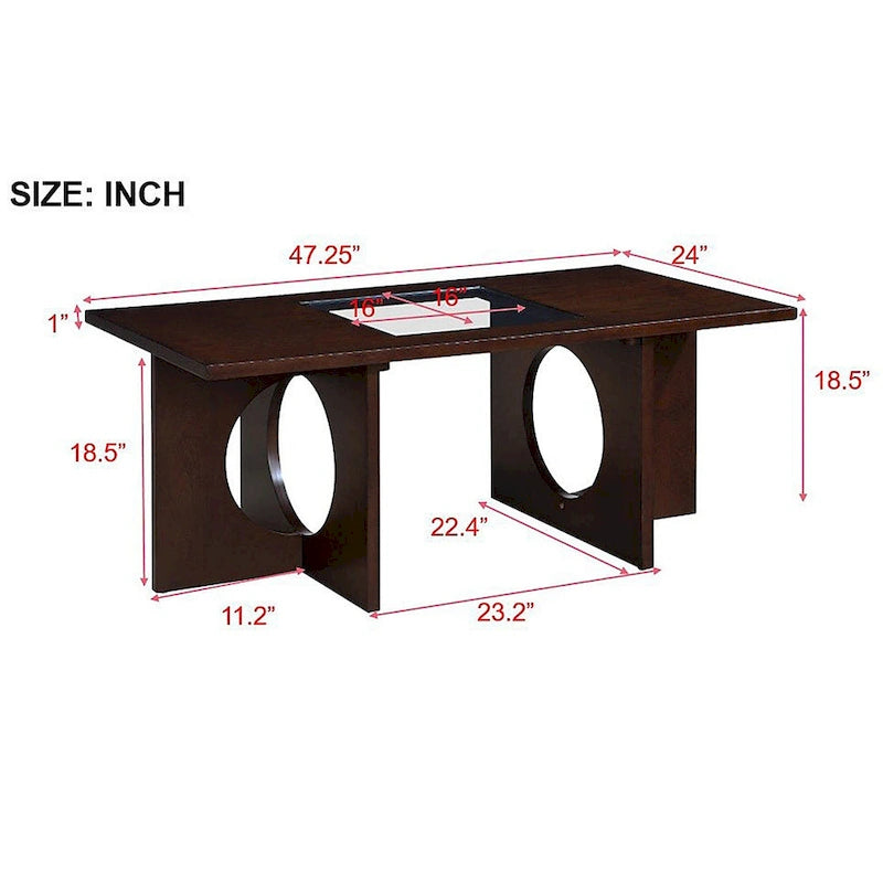 47 Zeitgenössischer Couchtisch aus Holz, rechteckig