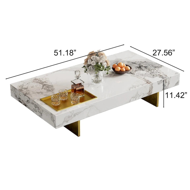 Moderner quadratischer Couchtisch 42 aus KunstmarmorHochglanz-Tischplatte aus gesintertem Stein