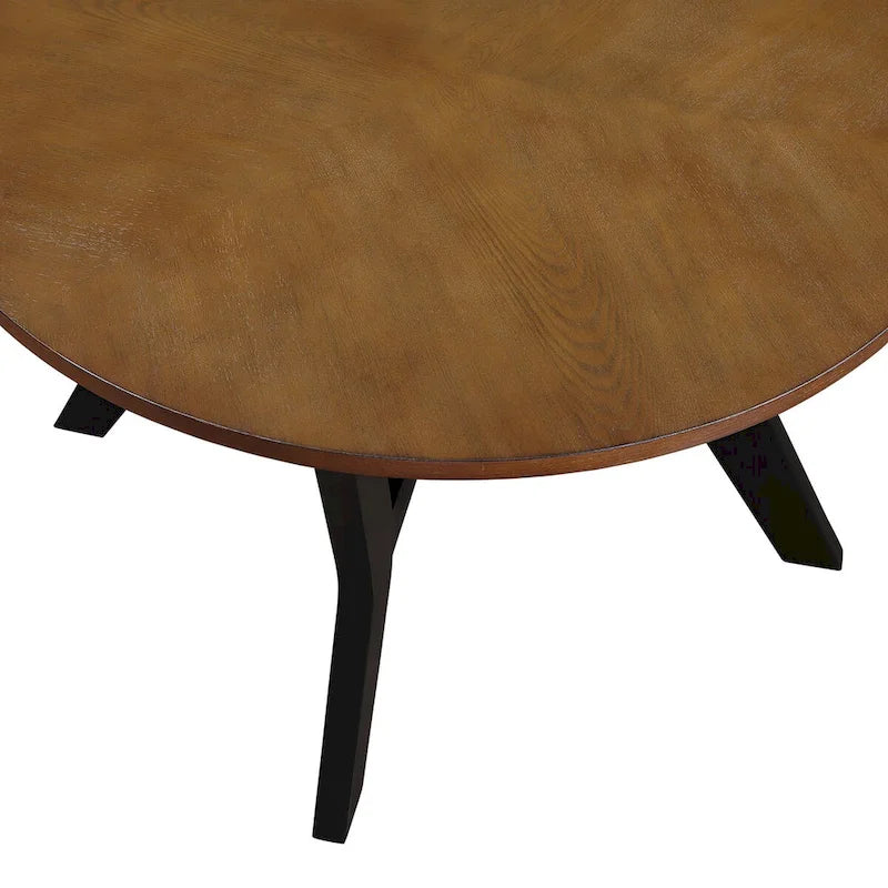 Mid-Century runder Couchtisch aus Holz für Wohnzimmer Landhausstil