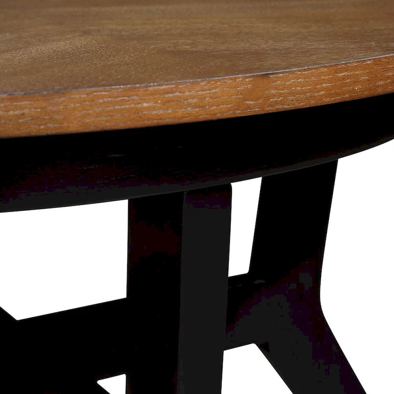 Mid-Century runder Couchtisch aus Holz für Wohnzimmer Landhausstil