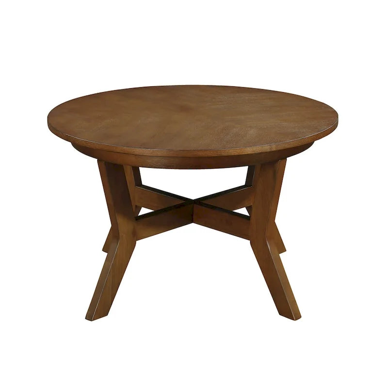 Mid-Century runder Couchtisch aus Holz für Wohnzimmer Landhausstil