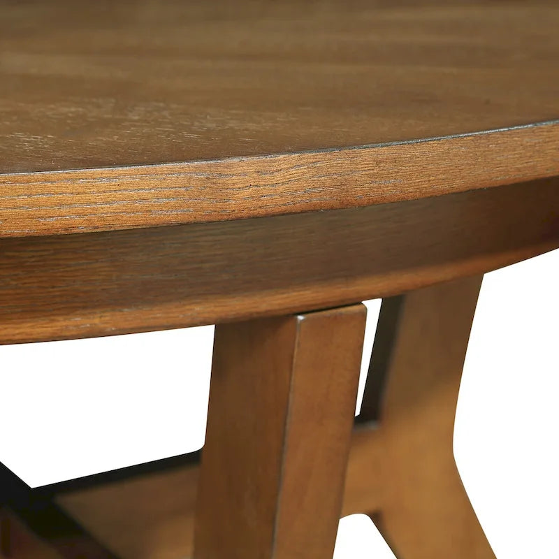 Mid-Century runder Couchtisch aus Holz für Wohnzimmer Landhausstil
