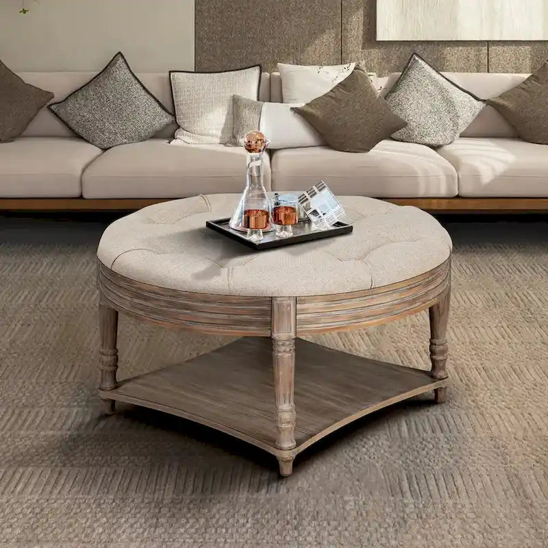Großer runder Ottoman-Couchtisch